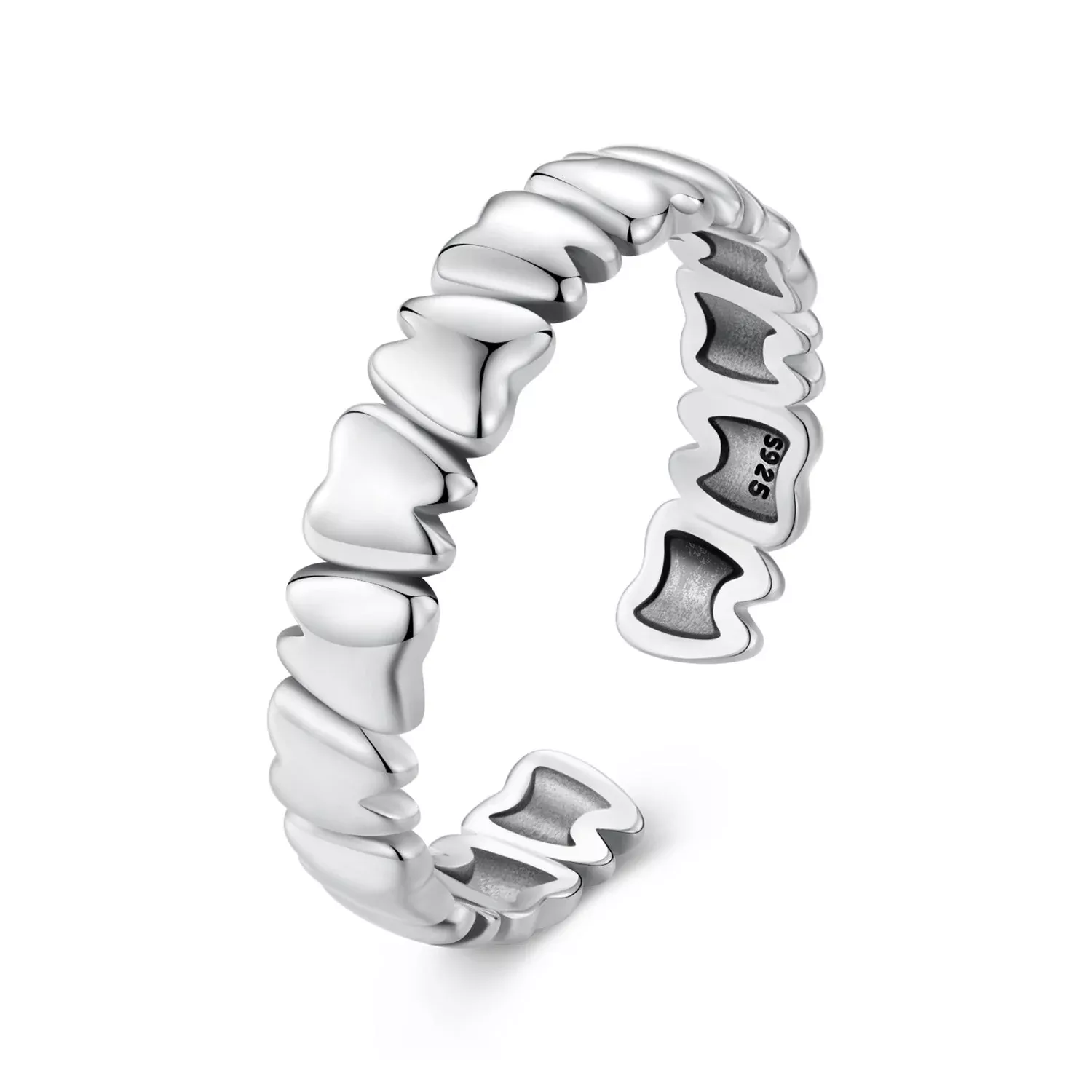 925 Sterling Silver Oxidized Silver Ring Women 0.42cm Width