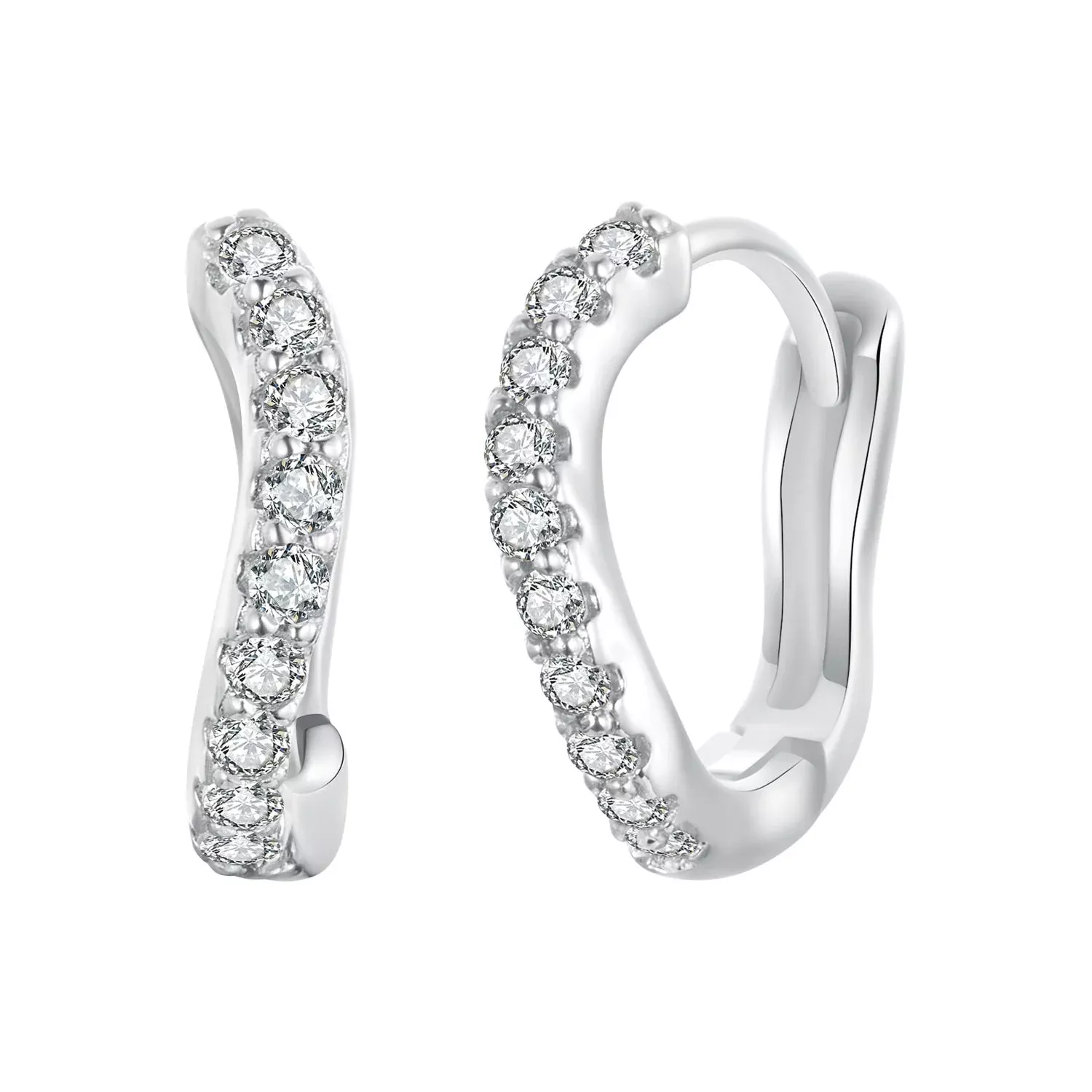 925 Sterling Silver Pavé CZ Earrings for Women