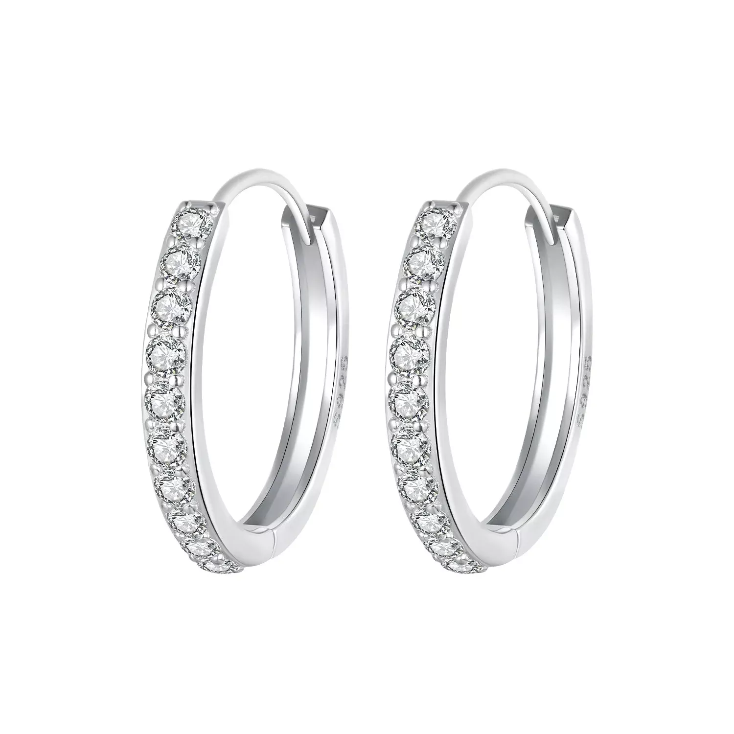 925 Sterling Silver Pavé Setting Gold Plated Earrings for Women