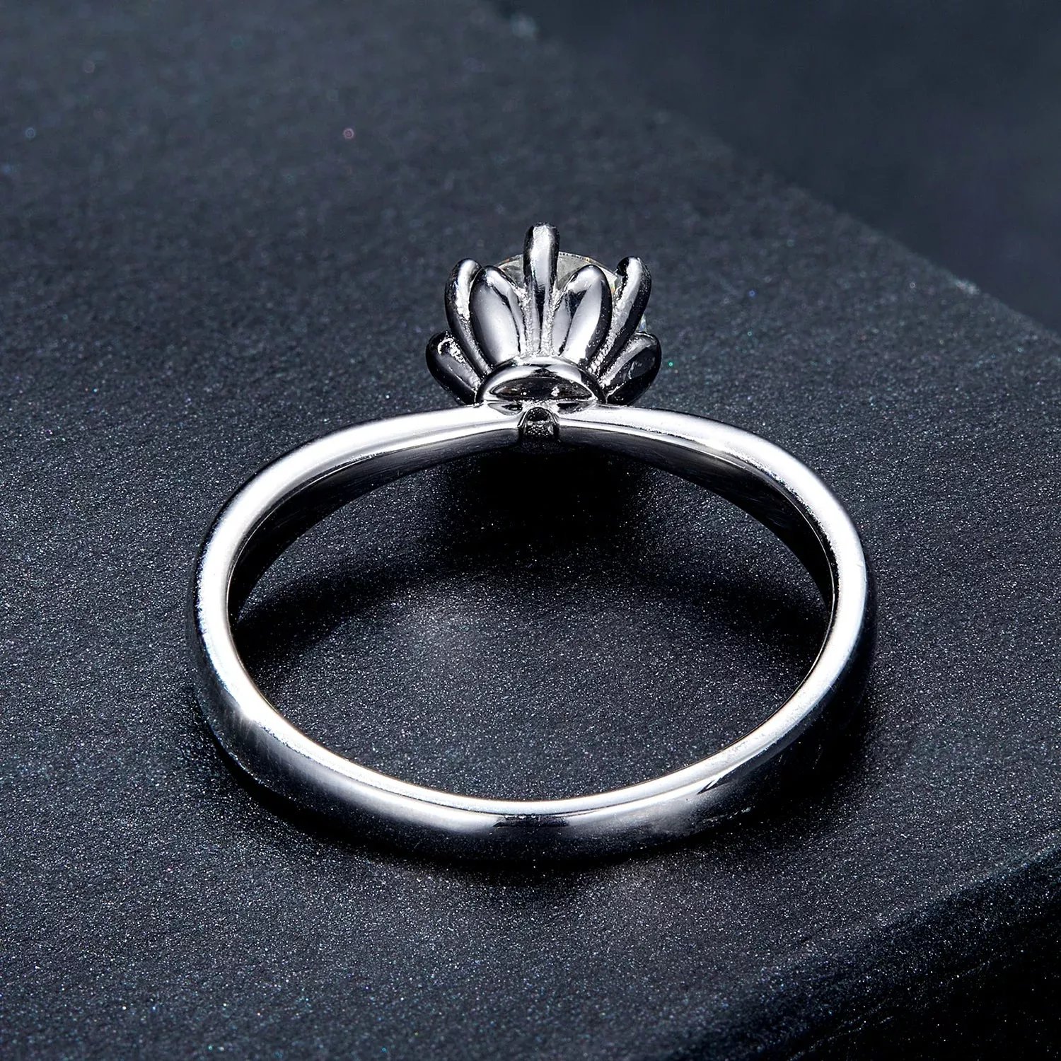 925 Sterling Silver Plated Moissanite Ring Size 6