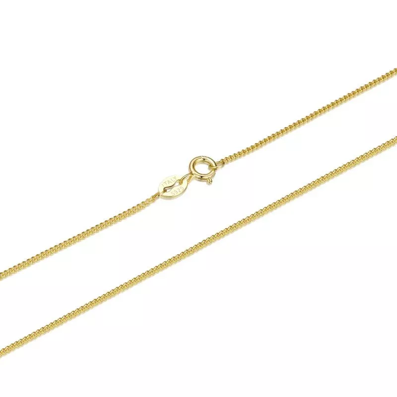 925 Sterling Silver Plated Platinum 45cm Necklace for Men