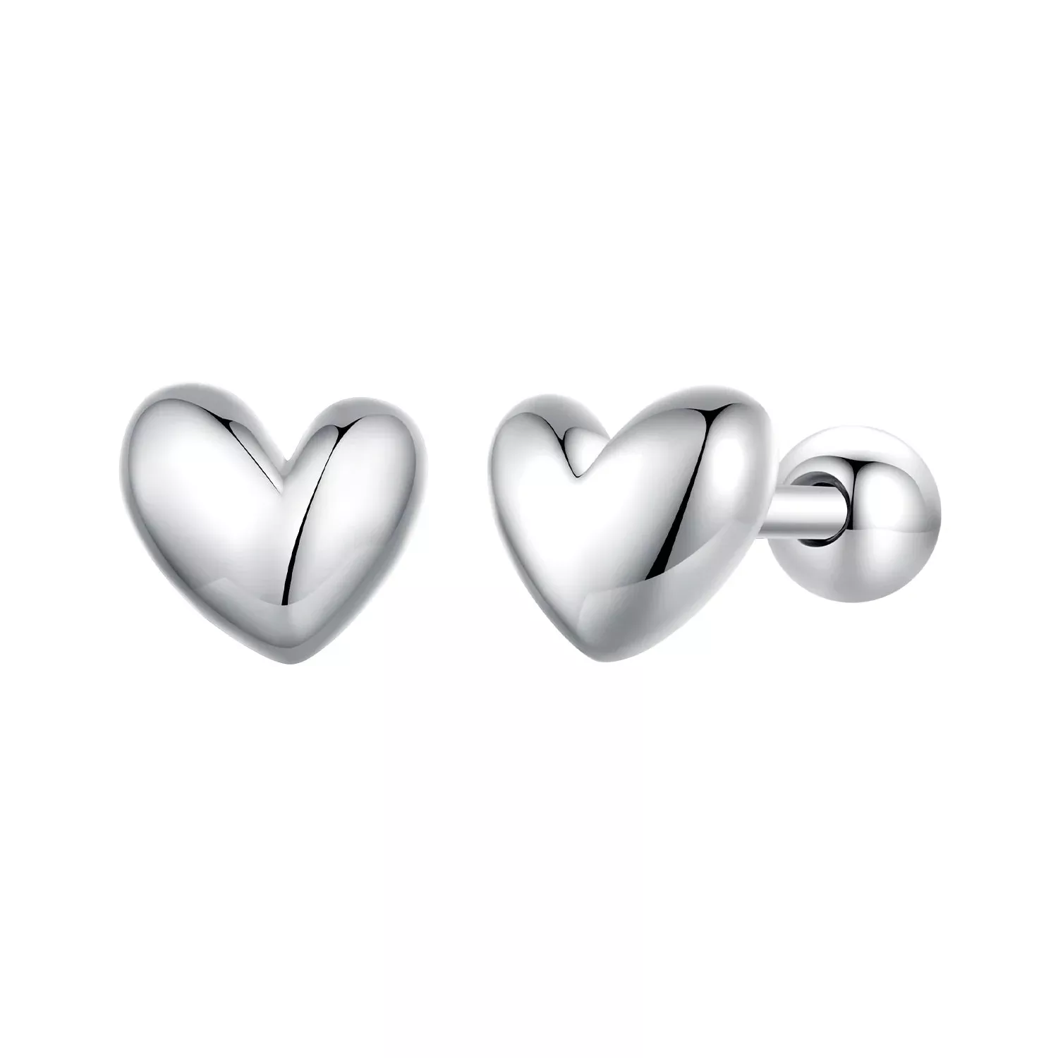 925 Sterling Silver Plated Platinum 5mm Earrings for Women