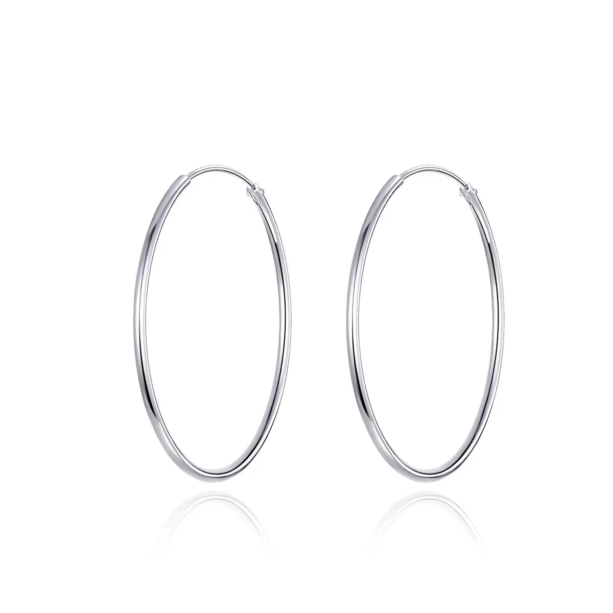 925 Sterling Silver Plated Platinum Earrings 3cm for Women