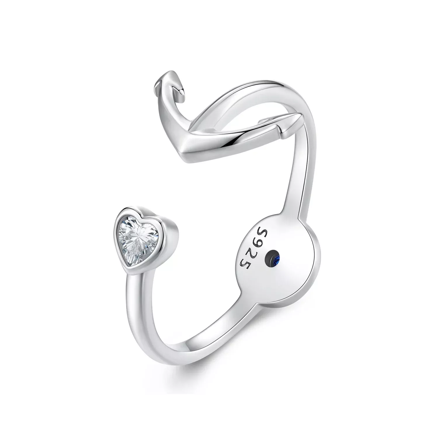 925 Sterling Silver Plated Platinum Ring with Pavé Setting for Men
