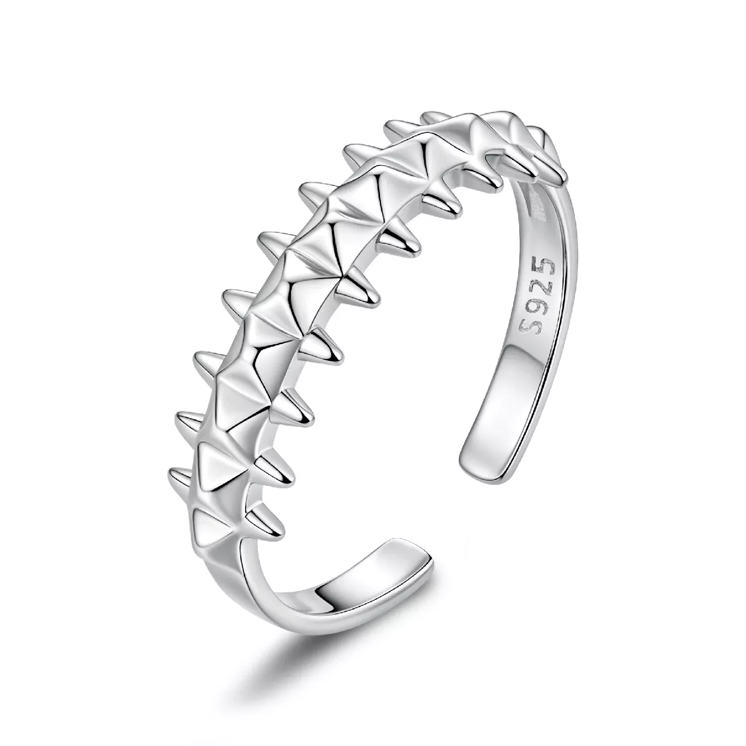 925 Sterling Silver + Plated White Gold 0.24cm Ring for Women