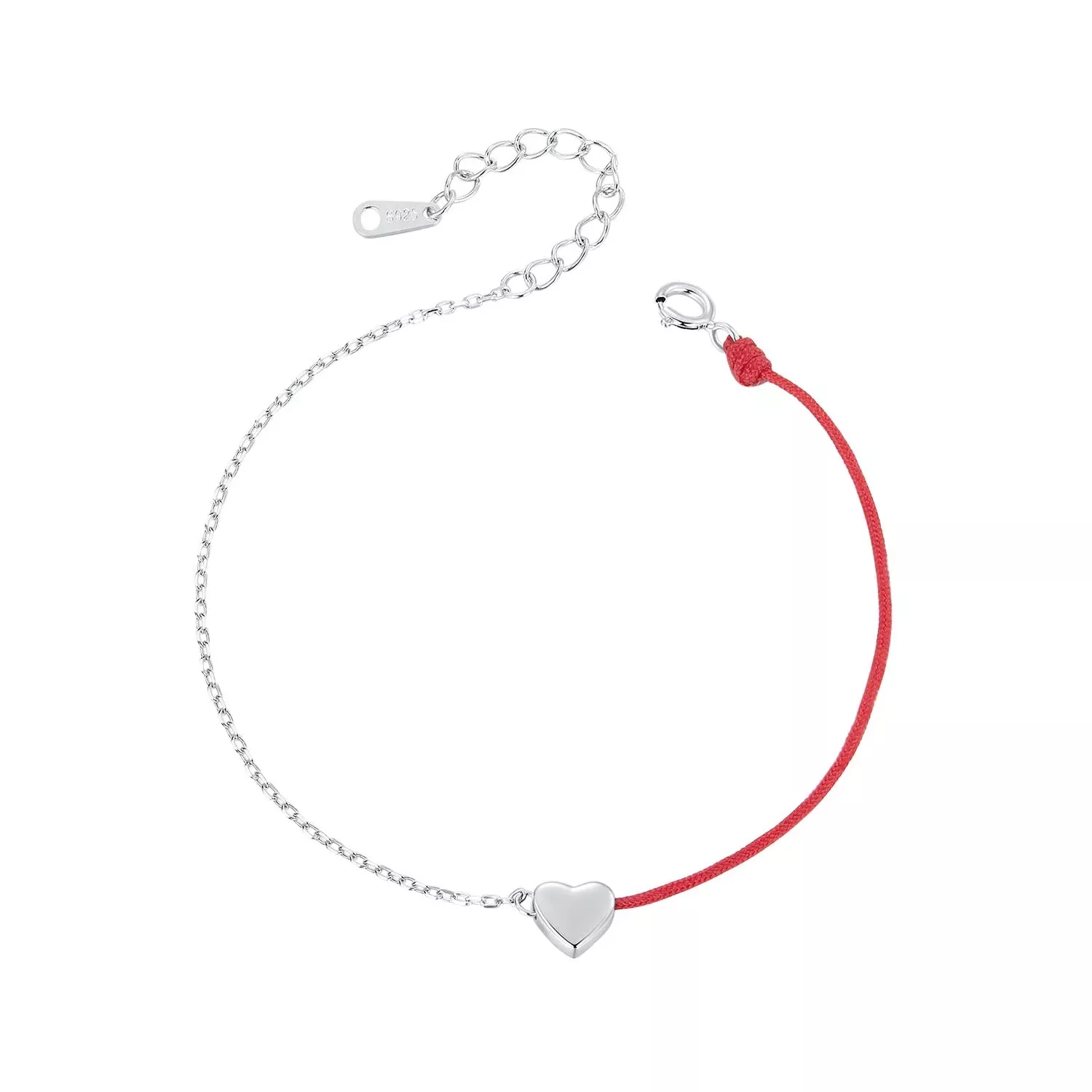 925 Sterling Silver & Plated White Gold 160+30mm Bracelet