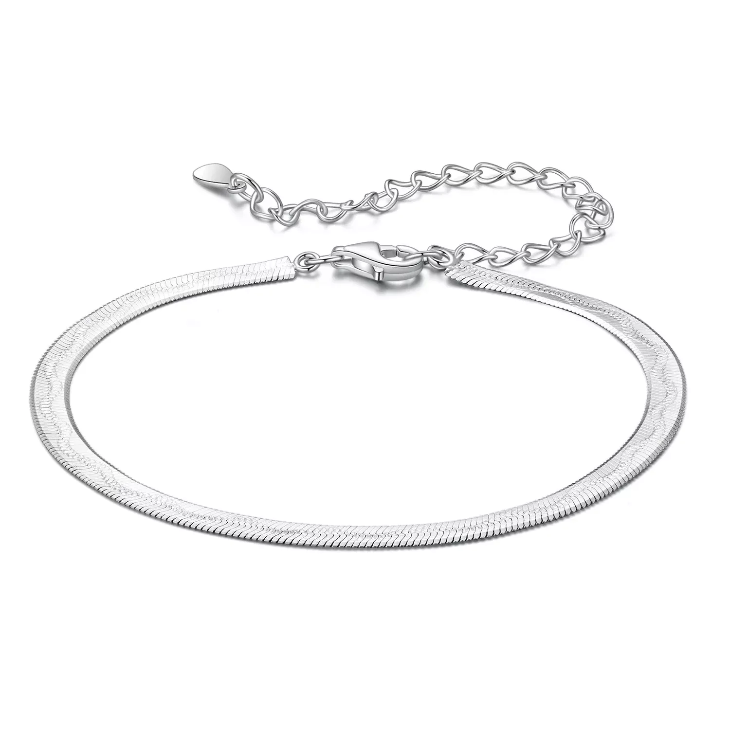 925 Sterling Silver Plated White Gold Bracelet for Unisex
