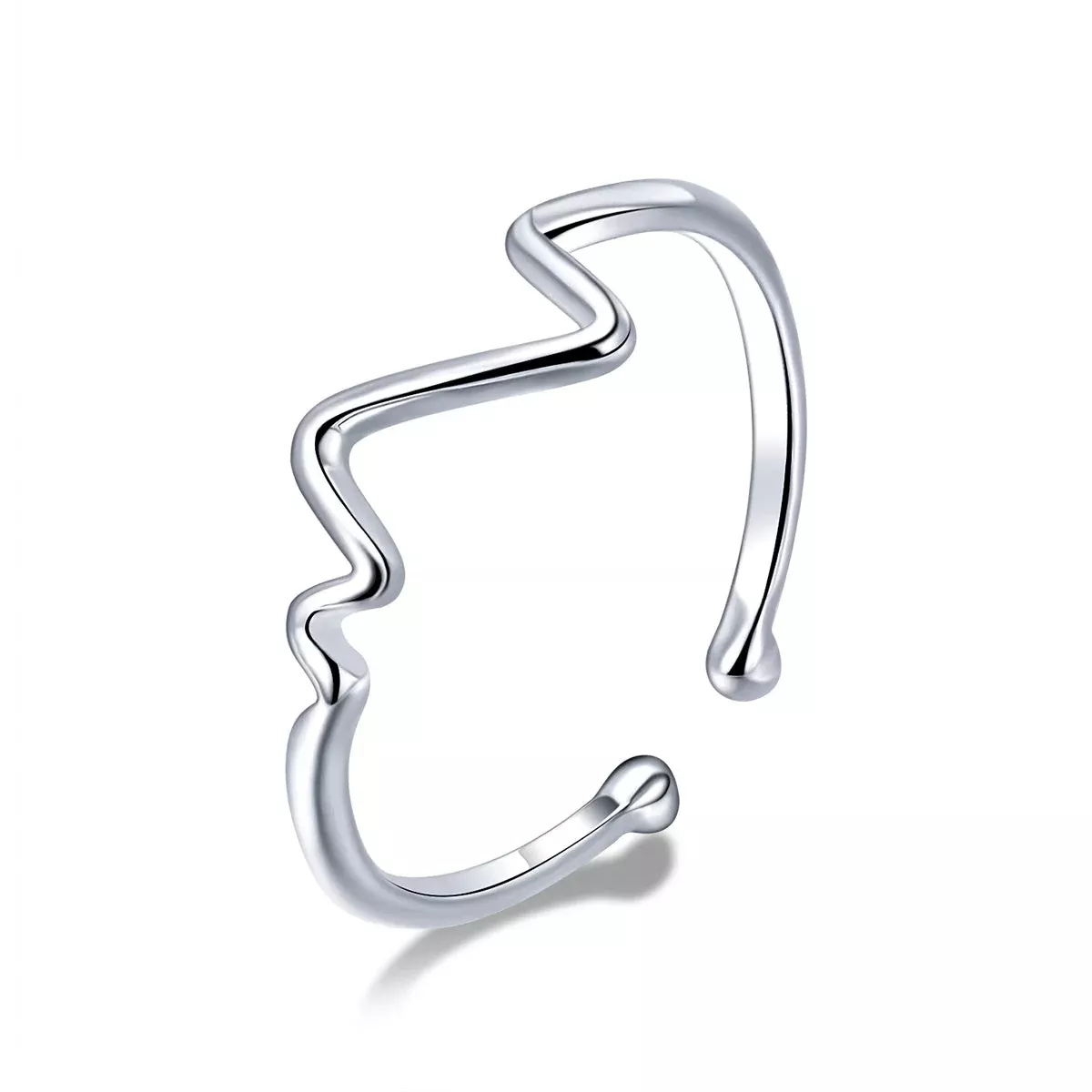 925 Sterling Silver Platinum Plated 0.1cm Ring for Men