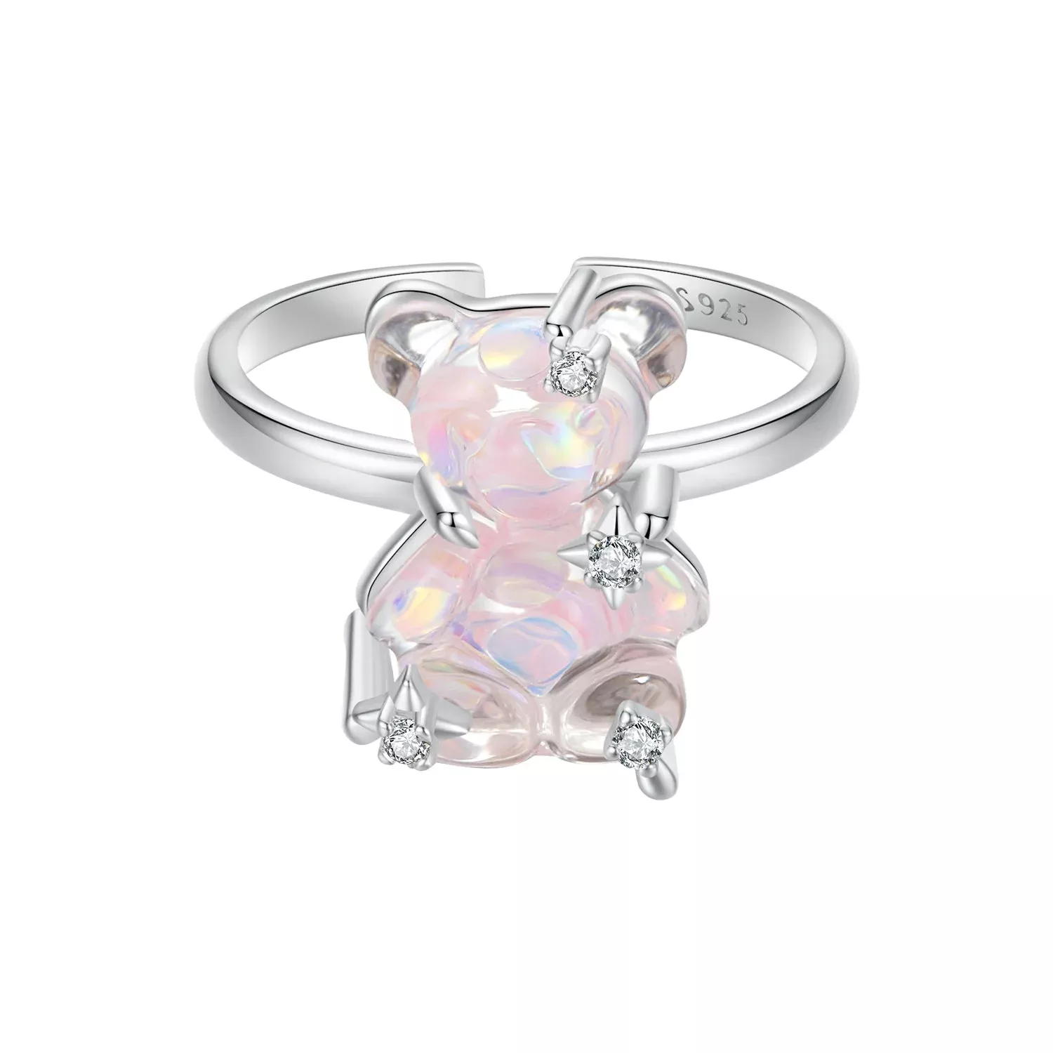 925 Sterling Silver Ring with Pavé Setting and CZ for Women