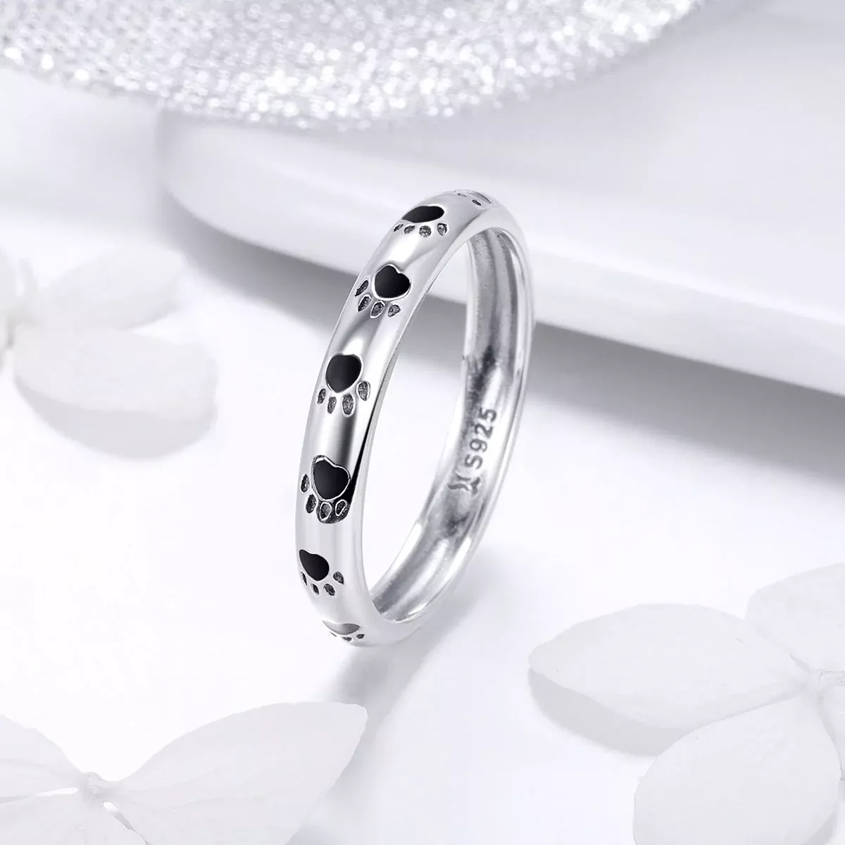 925 Sterling Silver Ring for Women - Size 5.0, Width 0.3cm