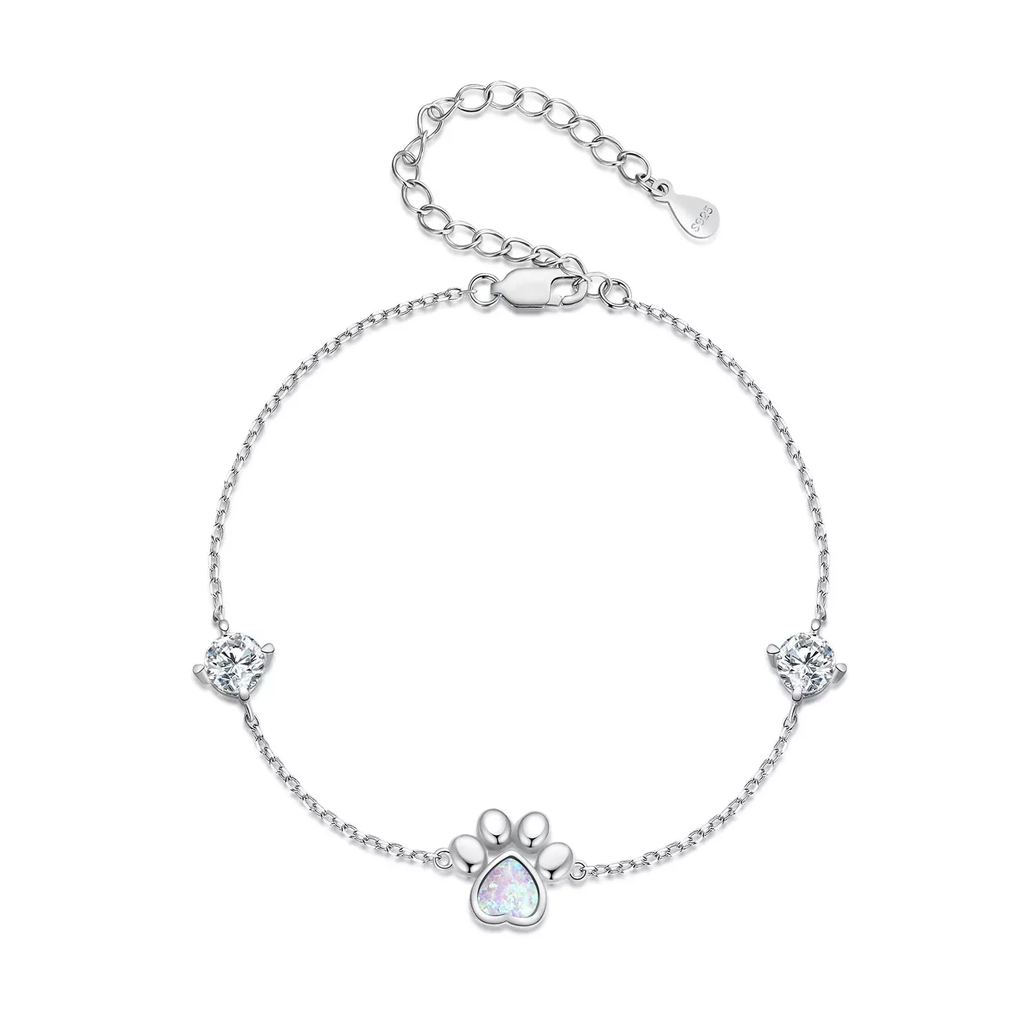 925 Sterling Silver Translucent Opal Bracelets for Women
