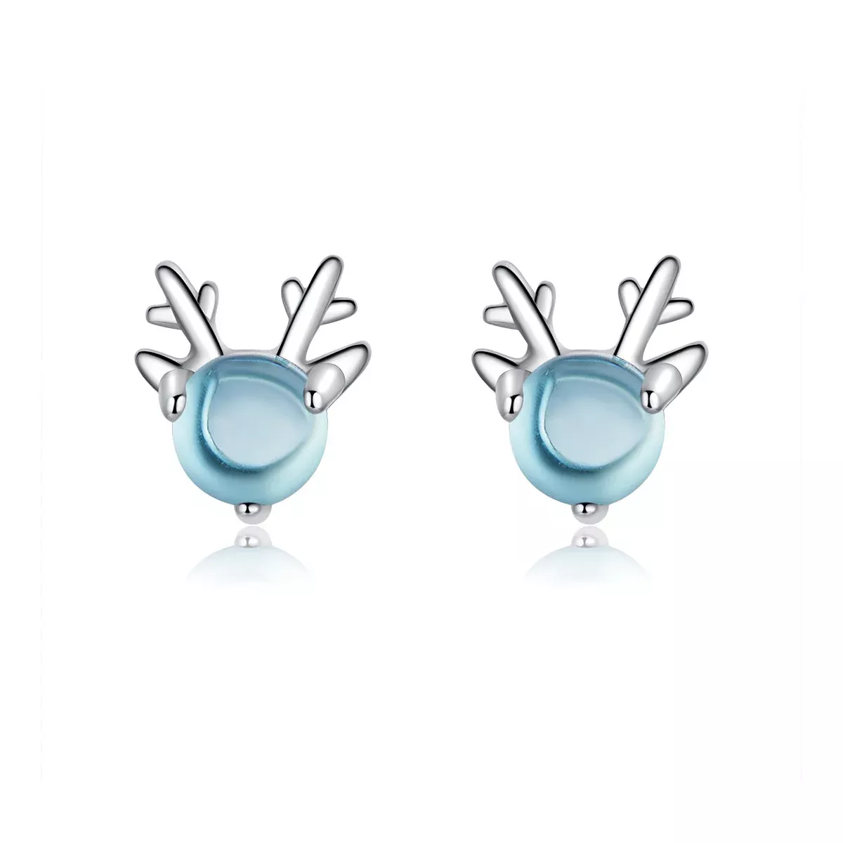925 Sterling Silver Transparent Glass Earrings
