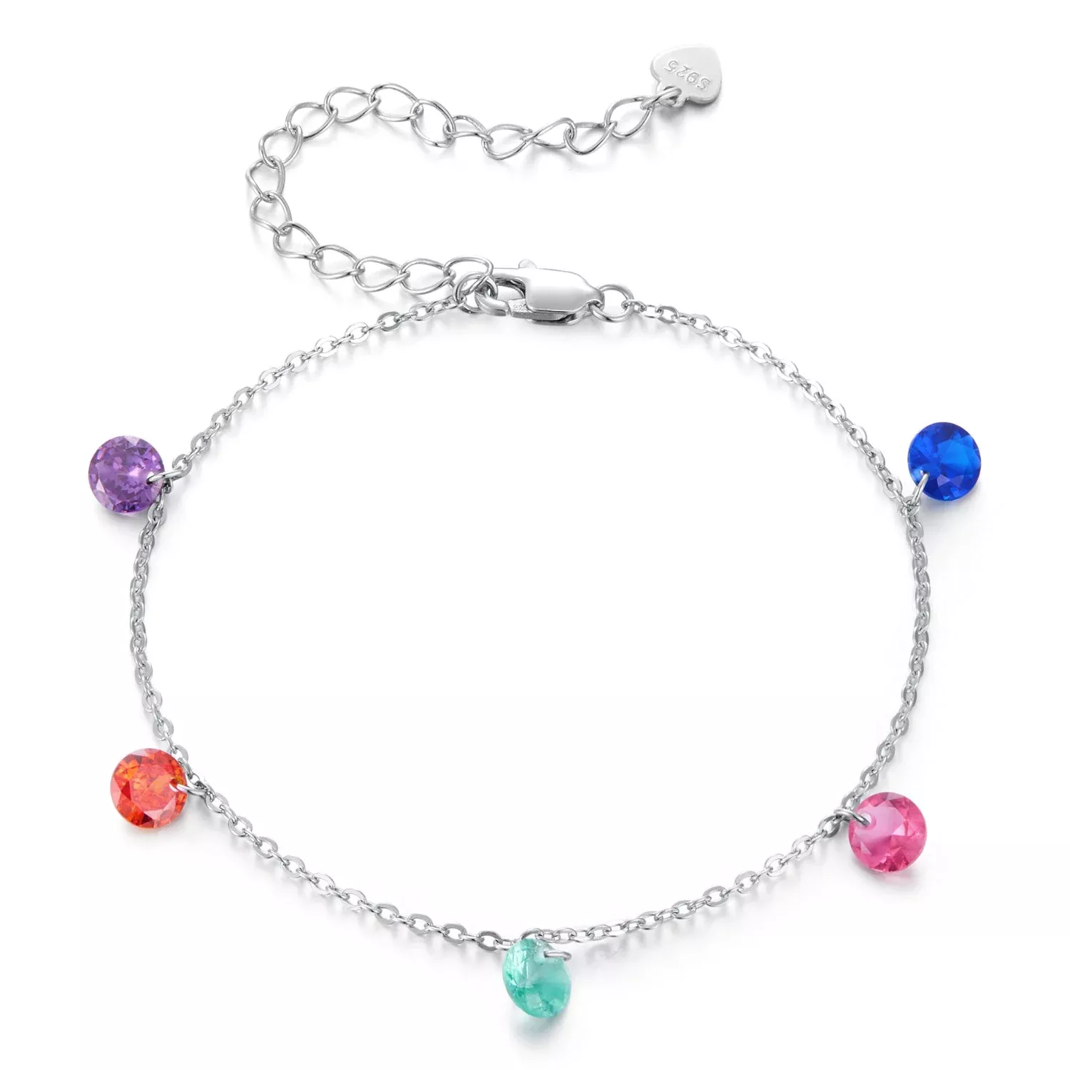 925 Sterling Silver White Gold Plated 16+5cm Pavé Setting CZ Bracelet