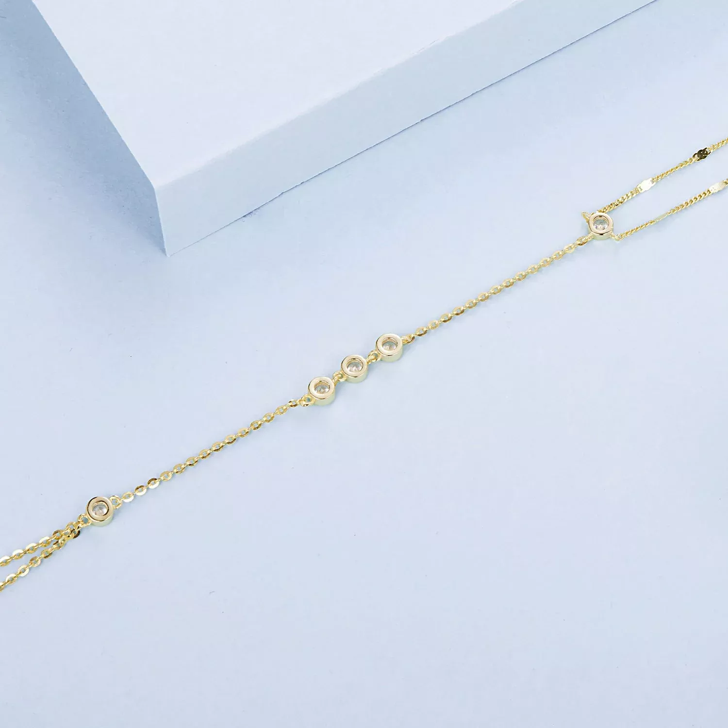 925 Sterling Silver White Gold Plated Adjustable Bracelet for Women