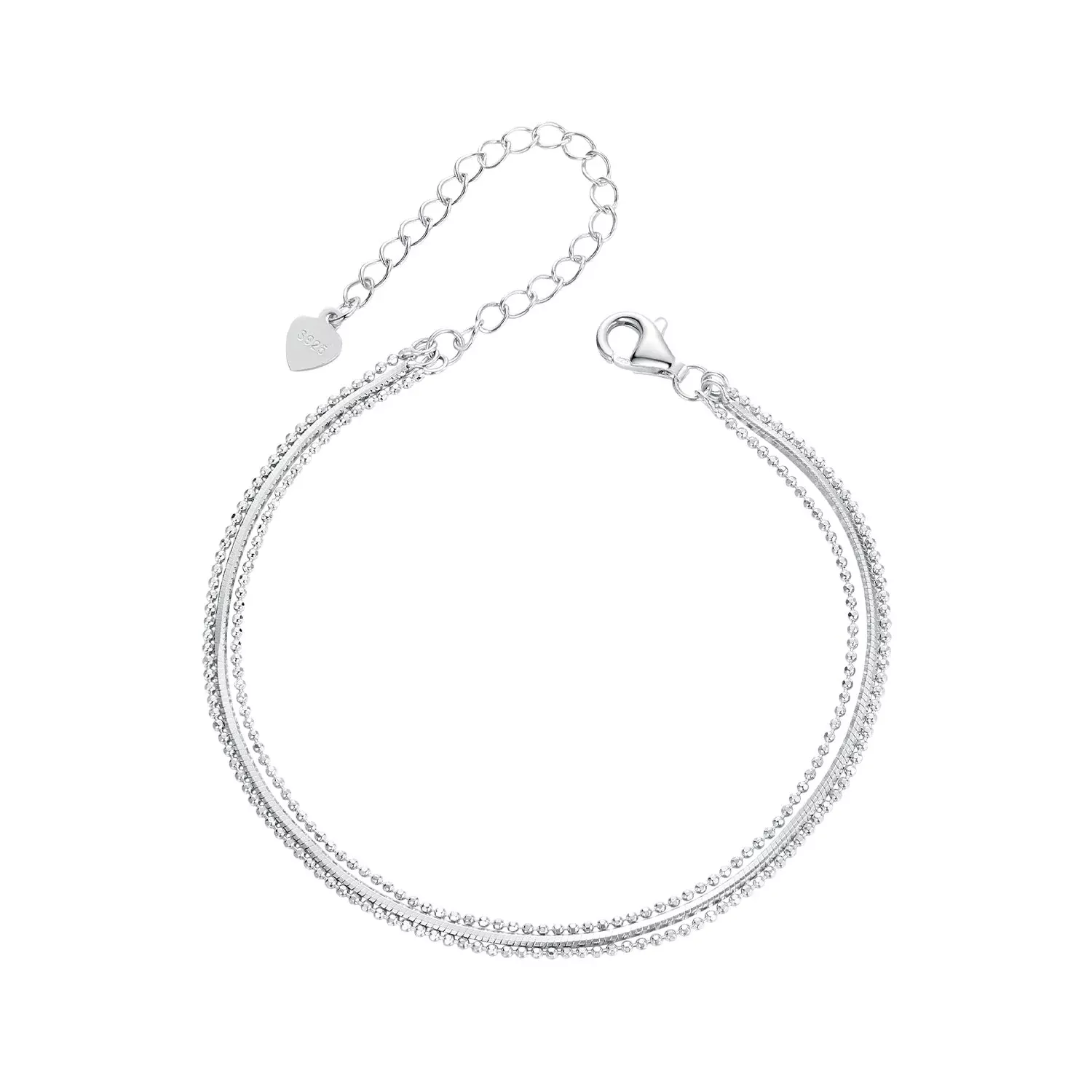 925 Sterling Silver & White Gold Plated Bracelet