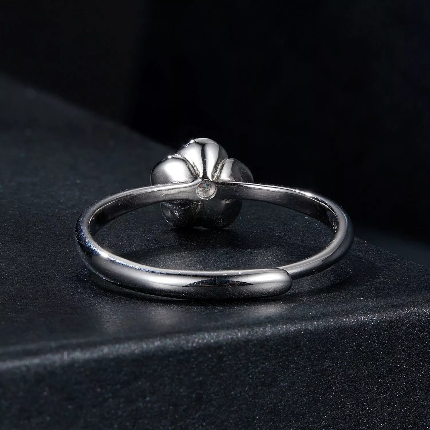 925 Sterling Silver White Gold Plated Moissanite Ring Size E for Women