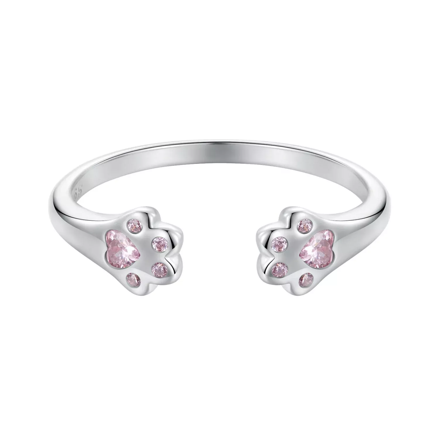 925 Sterling Silver White Gold Plated Pavé Setting CZ Ring