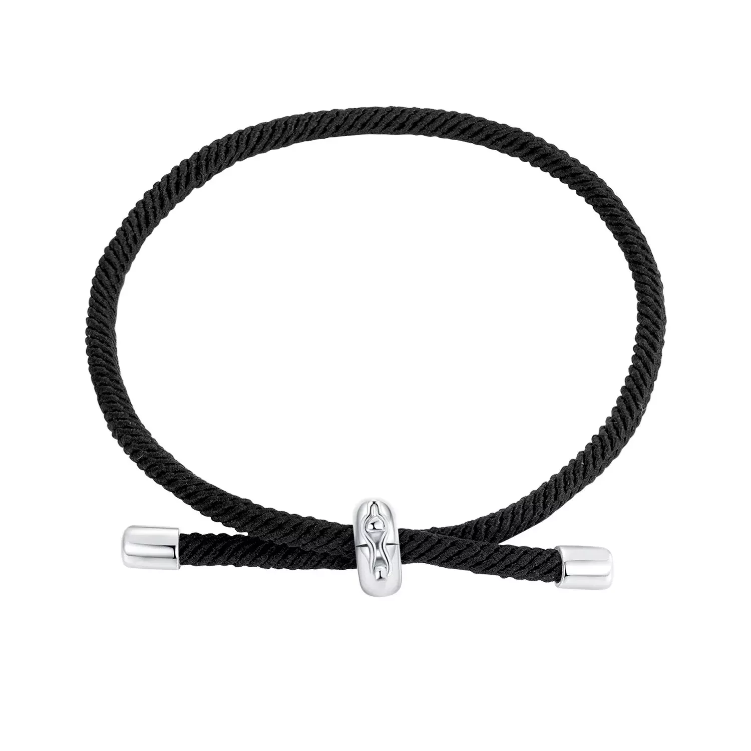 925 Sterling Silver and White Gold Plated Rope Bracelet for Men