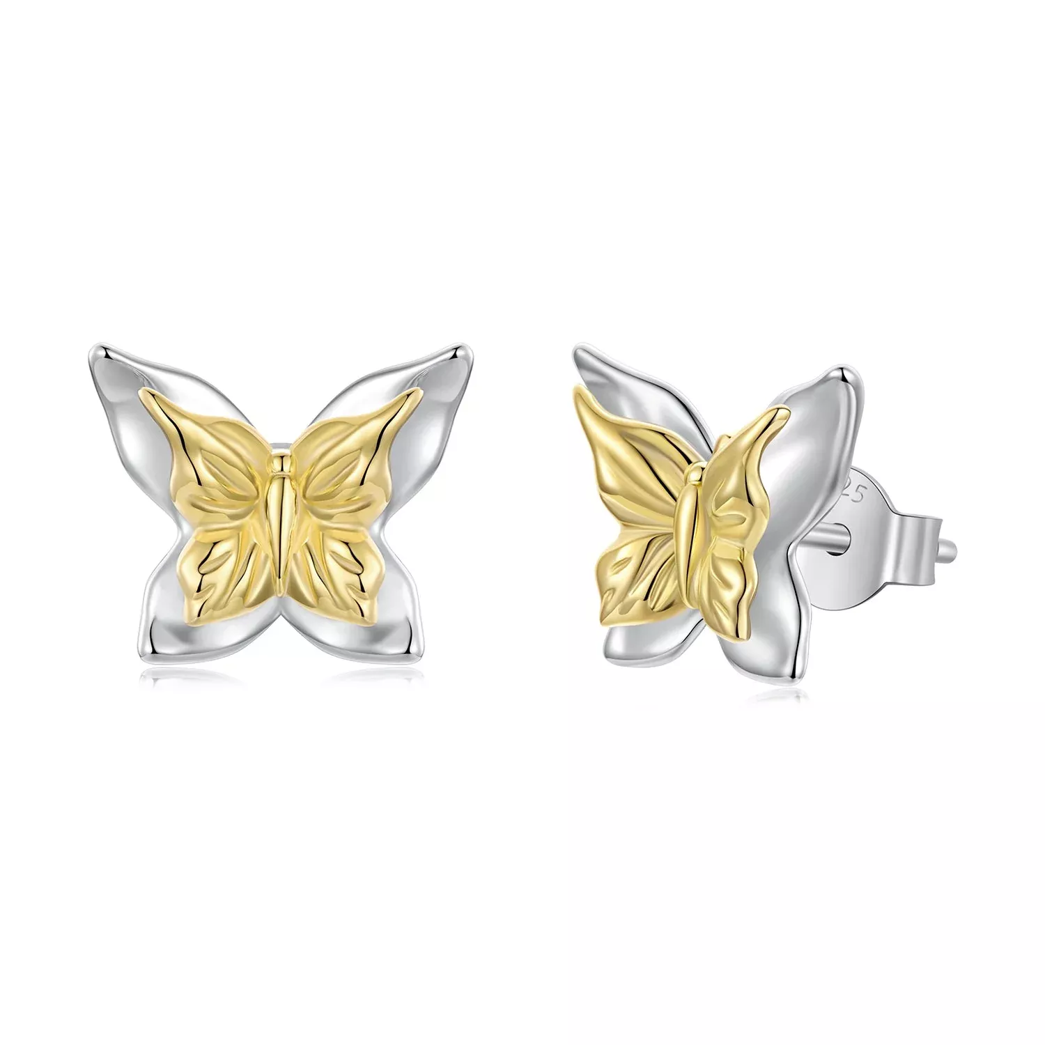 925 Sterling Silver White Gold Plated Small Earrings