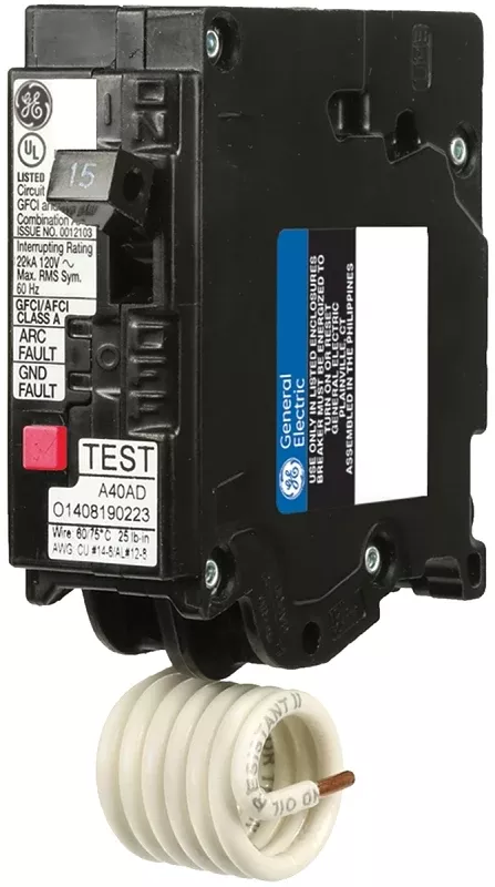 ABB THQL1115DFP Circuit Breaker, AFCI, Dual Function, GFCI, 15 A, 1 -Pole, 120/240 VAC, Plug Mounting
