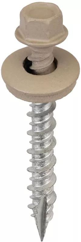 Acorn SW-MW15TP250 Screw, High-Low, Twin Lead Thread, Hex Drive, Self-Tapping, Type 17 Point, Taupe