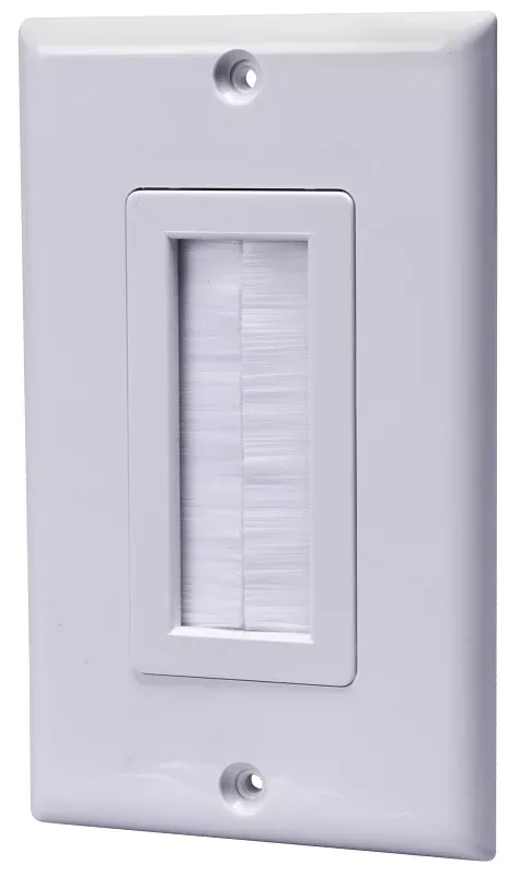 Amerelle VWPTBRW Wallplate, 1-Gang, Plastic, White, Screw