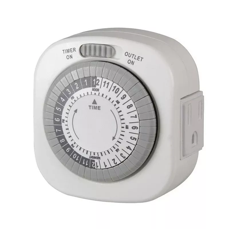 AmerTac TM1677DHB Programmable Mechanical Timer, 15 A, 125 V, 1875 W, 1-Outlet, White