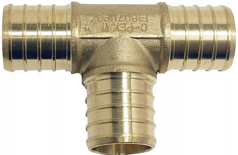 Apollo APXT11 Tube Tee, 1 in, Barb, PEX-B, Brass