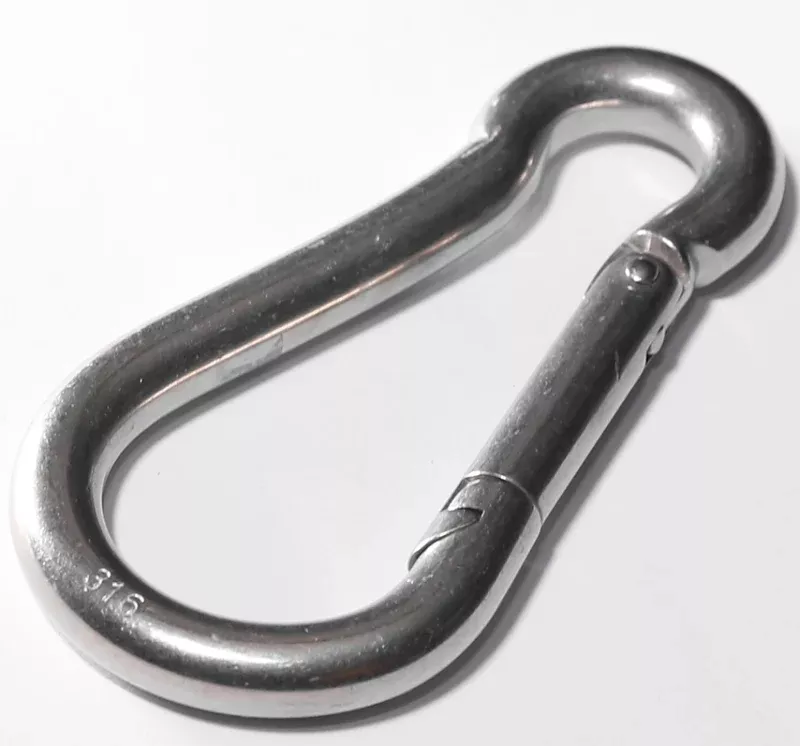 Baron 2450-1/2SM Spring Hook, 700 lb Working Load, Stainless Steel, Zinc
