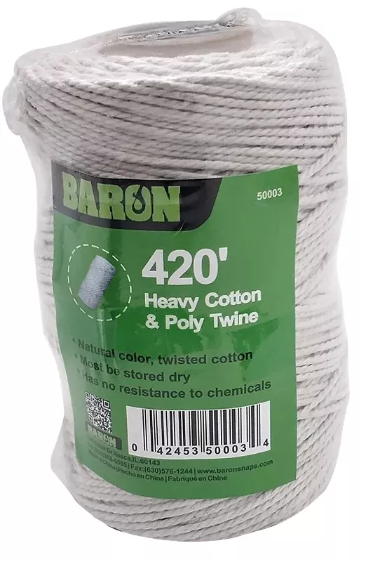 Baron 50003 Twine, 420 ft L, Cotton, White