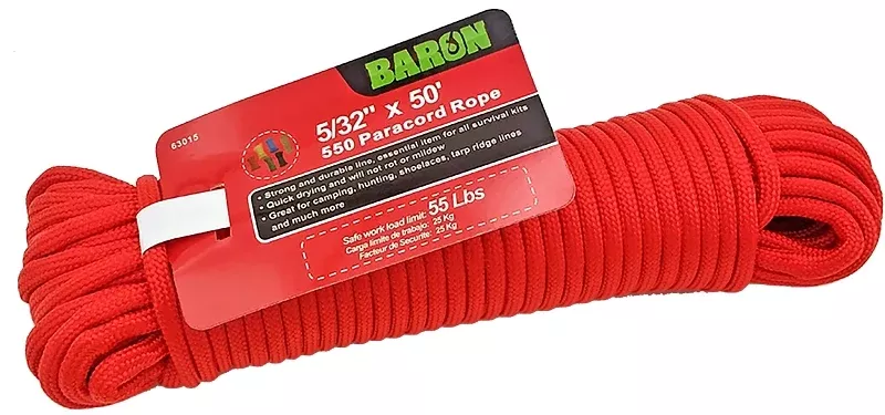 Baron 63015 Cord, 5/32 in Dia, 50 ft L, 55 lb Working Load, Nylon, Assorted