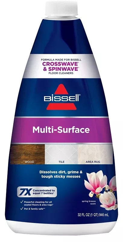 Bissell 1789 Multi-Surface Floor Cleaning Formula, 32 oz, Bottle, Liquid, Characteristic, Clear/White