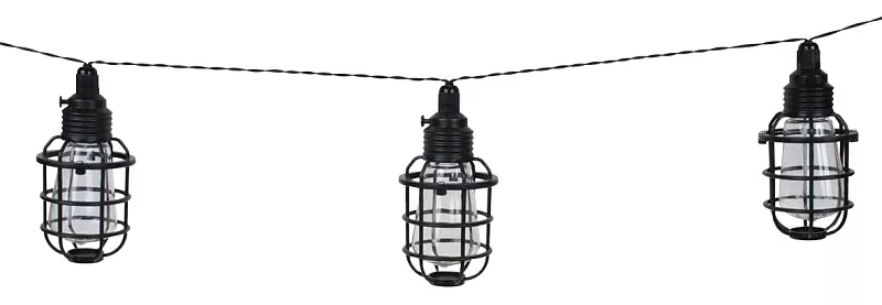 Boston Harbor 27099 Solar String Lantern Light, Nickel-Metal Hydride Battery, AA Battery, 10-Lamp, LED Lamp, Black