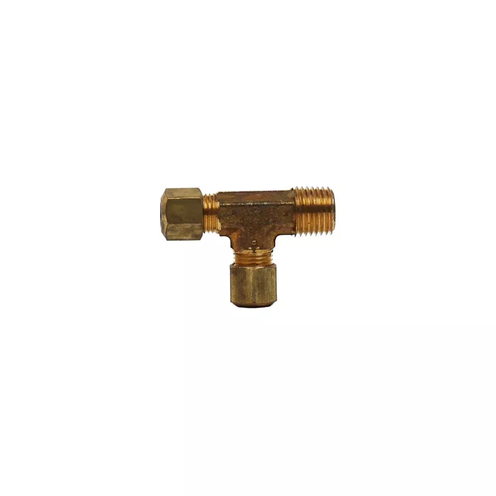 Brass LF Tee Male Run Brass 1/4 Compression x 1/4 MNPT