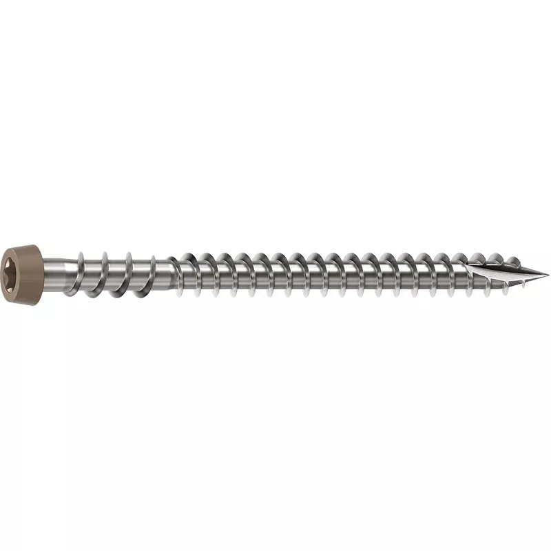 Camo 0367158WS Deck Screw, #10 Thread, 2-1/2 in L, Reverse Upper Thread, Trim Head, Star Drive, Sharp, Marine Grade