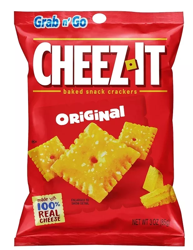 Cheez-It CHEEZIT36 Original Baked Snack Cracker, Cheese, 3 oz Bag, Pack of 6