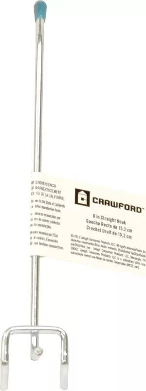 Crawford 18360-50 Series Peg Hook, 6 in Projection, Pack of 50
