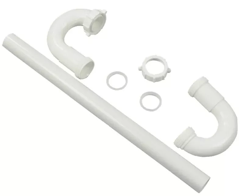 Danco 51665 S-Trap, 1-1/4 in, Slip Joint, Plastic, White