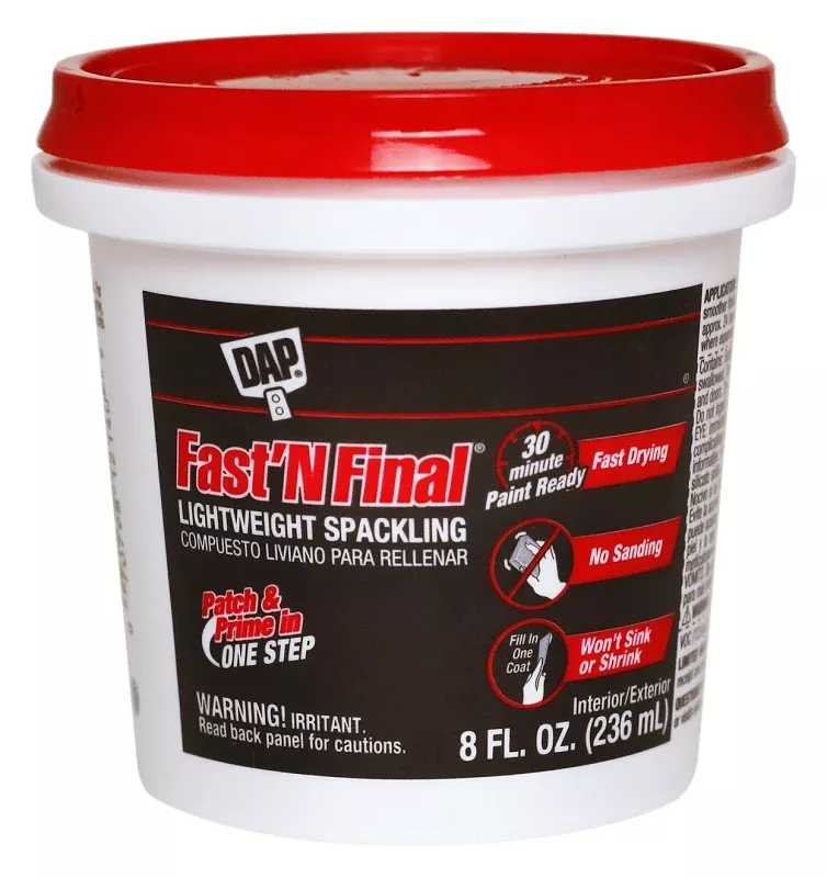 DAP 12140 Lightweight Spackling, White, 0.5 pt Tub