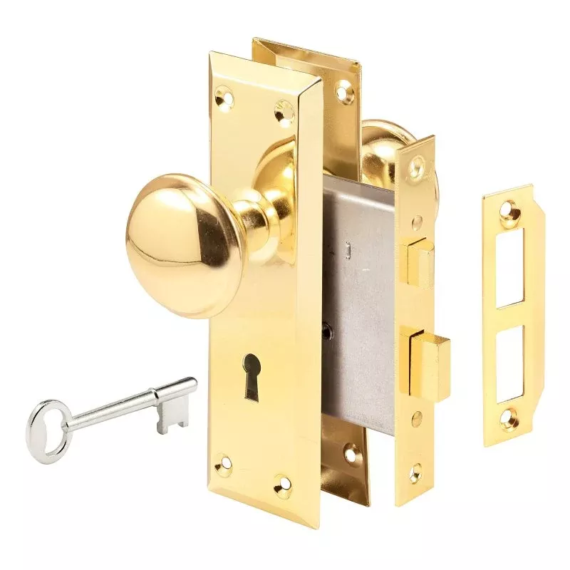 Defender Security E 2293 Mortise Interior Lockset, Polished Brass, Steel