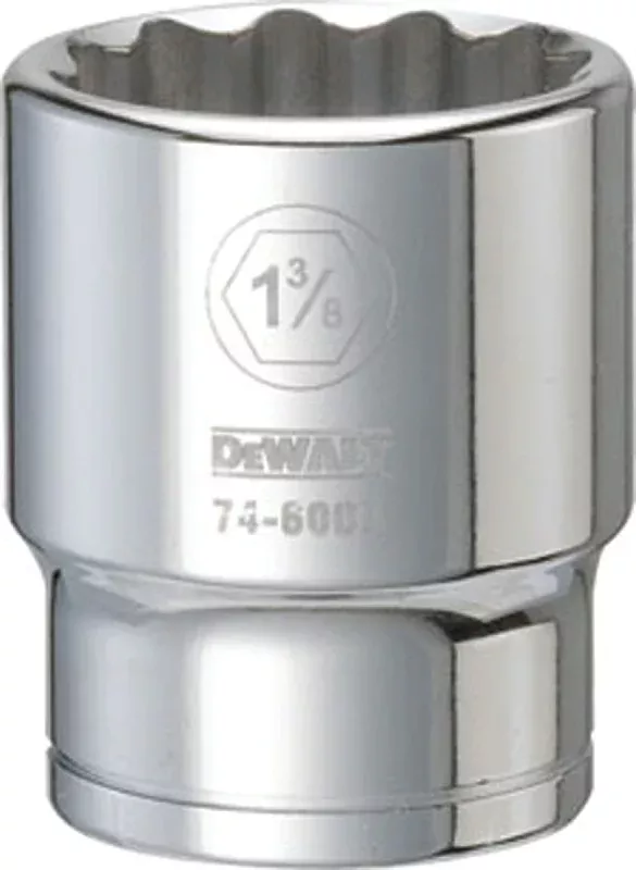 DEWALT DWMT74600OSP Drive Hand Socket, 1-3/8 in Socket, 3/4 in Drive, 12-Point, Steel, Polished Chrome Vanadium