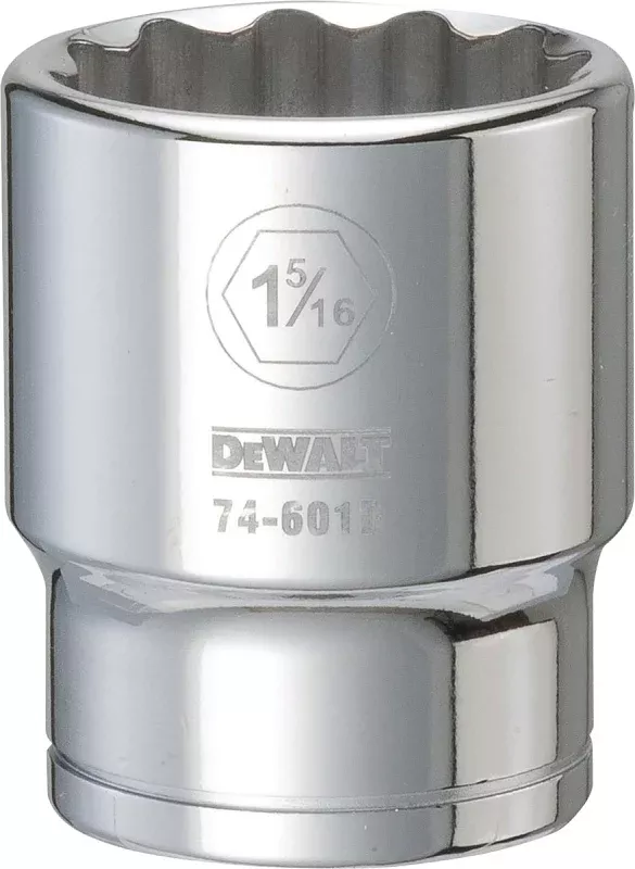 DEWALT DWMT74601OSP Drive Hand Socket, 1-5/16 in Socket, 3/4 in Drive, 12-Point, Steel, Polished Chrome Vanadium