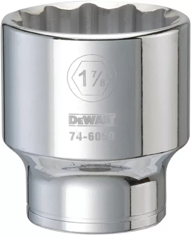 DEWALT DWMT74605OSP Drive Hand Socket, 1-7/8 in Socket, 3/4 in Drive, 12-Point, Steel, Polished Chrome Vanadium