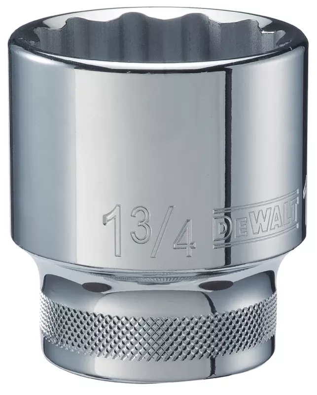 DEWALT DWMT74641OSP Hand Socket, 1-3/4 in Socket, 3/4 in Drive, 12-Point, Vanadium Steel, Polished Chrome-Plated