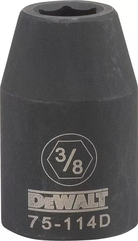 DEWALT DWMT75114OSP Impact Socket, 3/8 in Socket, 1/2 in Drive, 6-Point, CR-440 Steel, Black Oxide