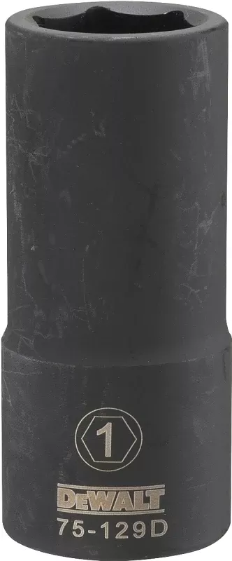 DEWALT DWMT75129OSP Impact Socket, 1 in Socket, 1-13/32 in D Socket, 3/4 in Drive, 6-Point, CR-440 Steel, Black Oxide