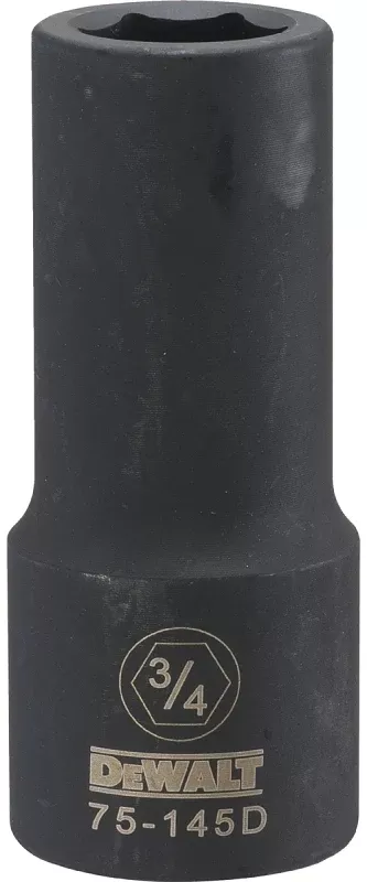 DEWALT DWMT75145OSP Impact Socket, 3/4 in Socket, 13/16 in D Socket, 3/4 in Drive, 6-Point, CR-440 Steel, Black Oxide