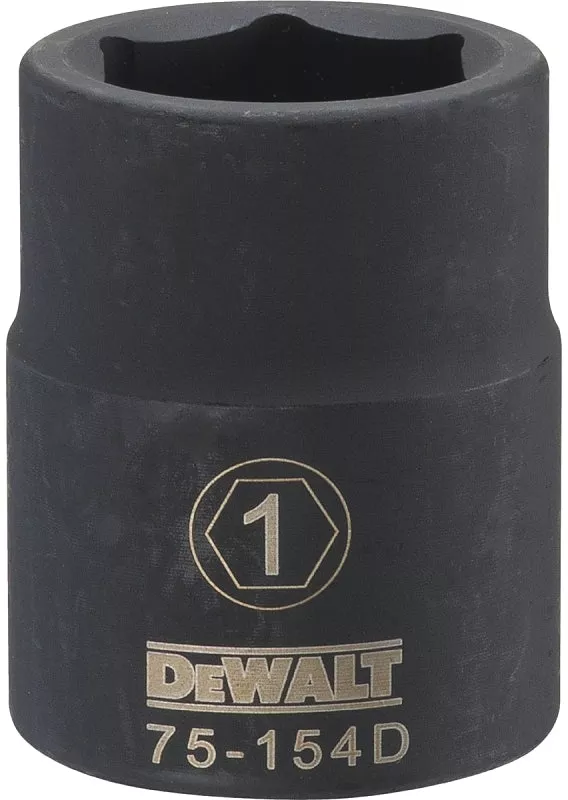 DEWALT DWMT75154OSP Impact Socket, 1 in Socket, 23/32 in D Socket, 3/4 in Drive, 6-Point, CR-440 Steel, Black Oxide