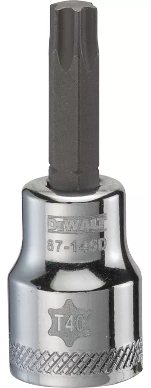 DEWALT DWMT87145OSP Torx Bit Socket, T40 Tip, 3/8 in Drive, Polished Chrome