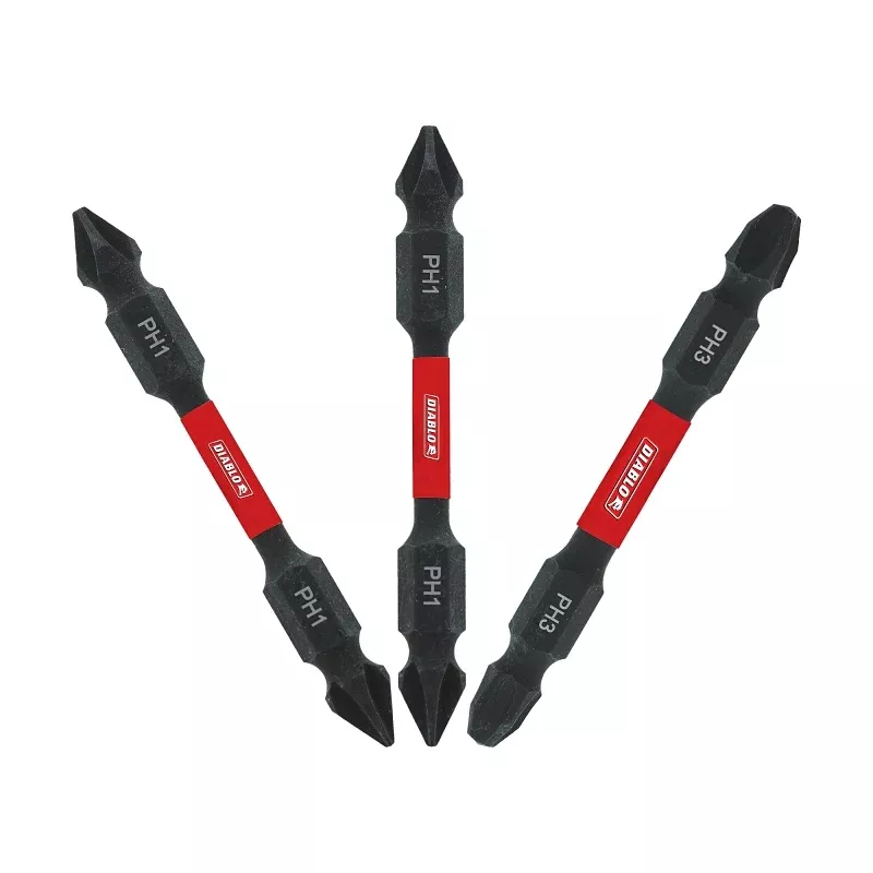 Diablo DDEPHV25-S3 Insert Bit Set, 3-Piece, Includes: #1, #2 and #3 Double Ended Phillips Drive Bit